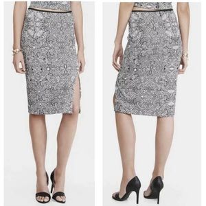 EXPRESS Paisley Pencil Skirt Black & White Size 2
